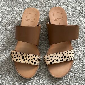 Dolce Vita Brown and Cheetah Sandals